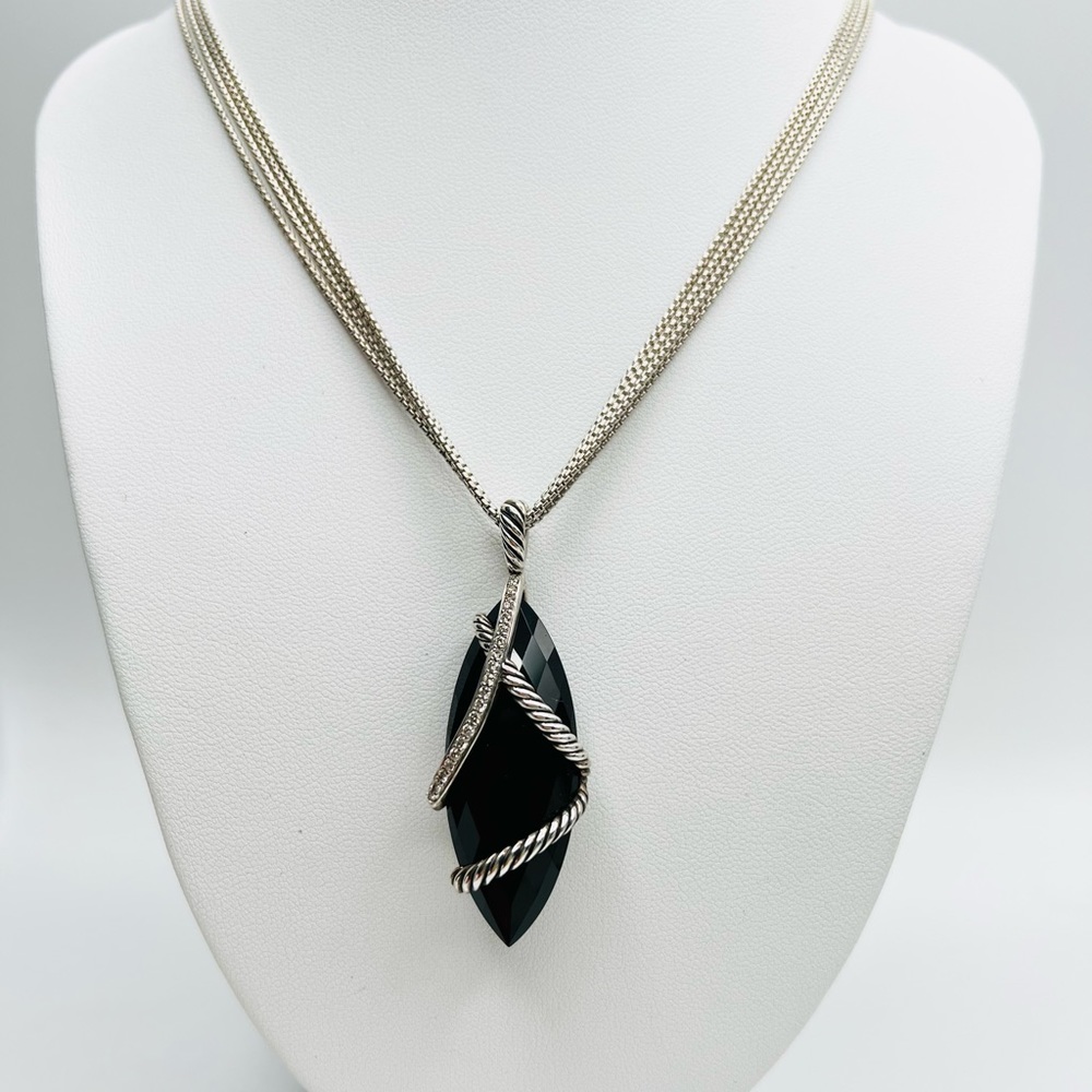 David Yurman Black Onyx & Diamond
Cable Wrap Pendant